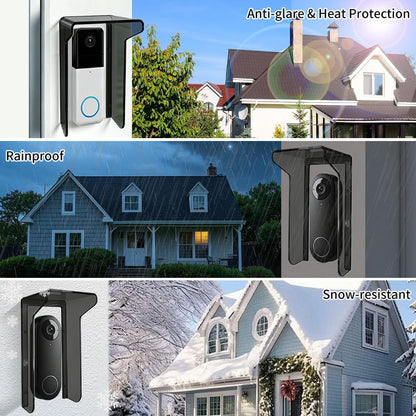 Glare Sun Shade Doorbell Rain Cover (Black Transparent)