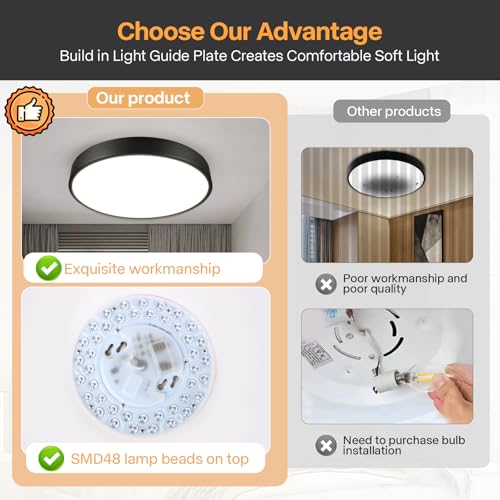 Matte Black Flush Mount Ceiling Light