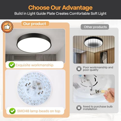 Matte Black Flush Mount Ceiling Light