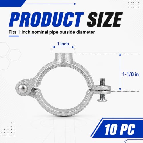 Silver Hinged Split Ring Pipe Hanger
