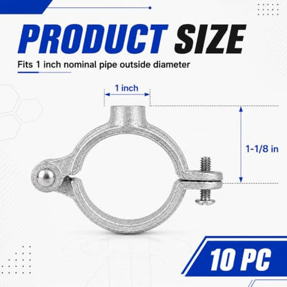 Silver Hinged Split Ring Pipe Hanger