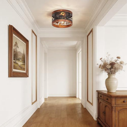 Rustic Farmhouse Flush Mount Ceiling Light