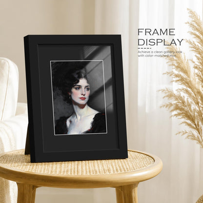 11x14 Black Wooden Picture Frame (Black Frame Black Mat / 11x14)