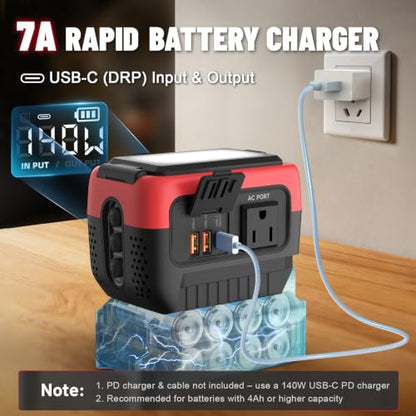 240W Power Inverter Pure Sine Wave Compatible with Dewalt 20V