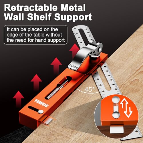 T Bevel Angle Finder Sliding Gauge with Metal Extension Arm