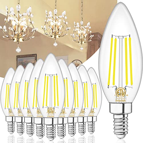 E12 LED Light Bulb Candelabra 60W Equivalent 4000K Natural White (10 Count (Pack of 1))