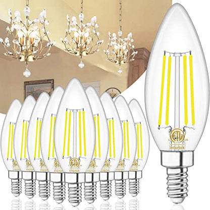 E12 LED Light Bulb Candelabra 60W Equivalent 4000K Natural White (10 Count (Pack of 1))