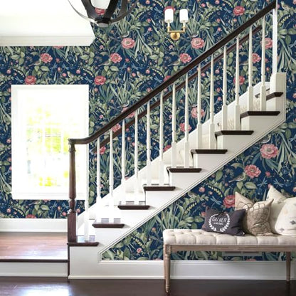 Brid and Floral Peel and Stick Wallpaper Flower Contact Paper Removable Wallpaper Peel and Stick