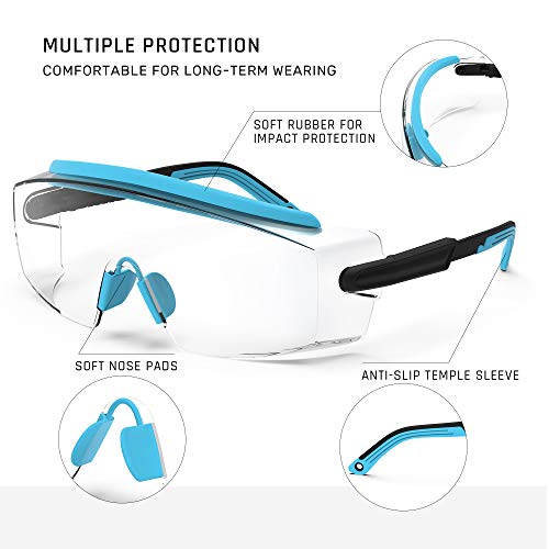 Anti fog Safety Glasses Over Glasses (Liblue)