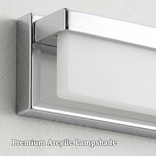 LED Bathroom Vanity Light Fixture Over Mirror Modern Rectangle Metal Lighting Bar 4000K Daylight Wall Sconce