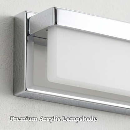 LED Bathroom Vanity Light Fixture Over Mirror Modern Rectangle Metal Lighting Bar 4000K Daylight Wall Sconce