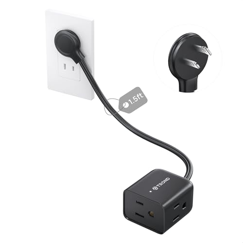 Flat Plug Extension Cord with 3 AC