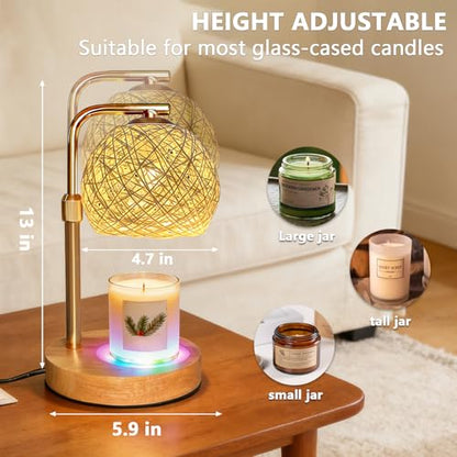 2 Pack Christmas Wax Warmer Lamp with Timer (2700K+RGB color baseplate)