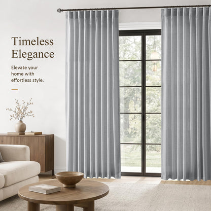 Grey Linen Curtains 120 Inches Long 2 Panels Drapes for Living Room (Grey / 50"W x 120"L (Pack of 2))