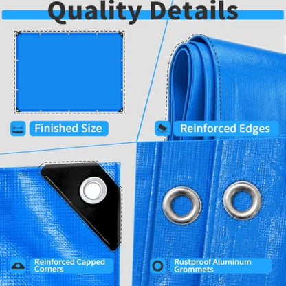 4x24 FT Tarps (Blue / 4' X 24' Customized Size)