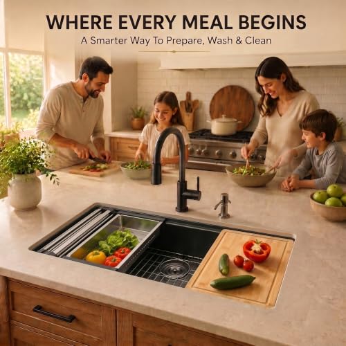 30in Black Stainless Steel Kitchen Sink Single Bowl Undermount