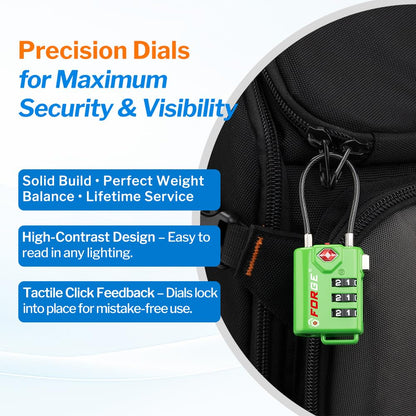 TSA Approved Luggage Locks (Green 2 Pack)