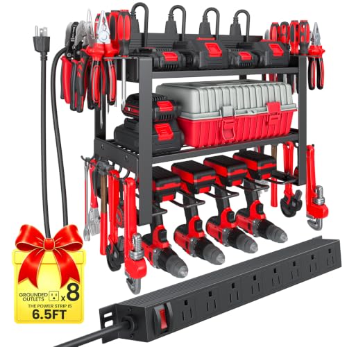Power Tool Organizer Wall Mount with Charging Station