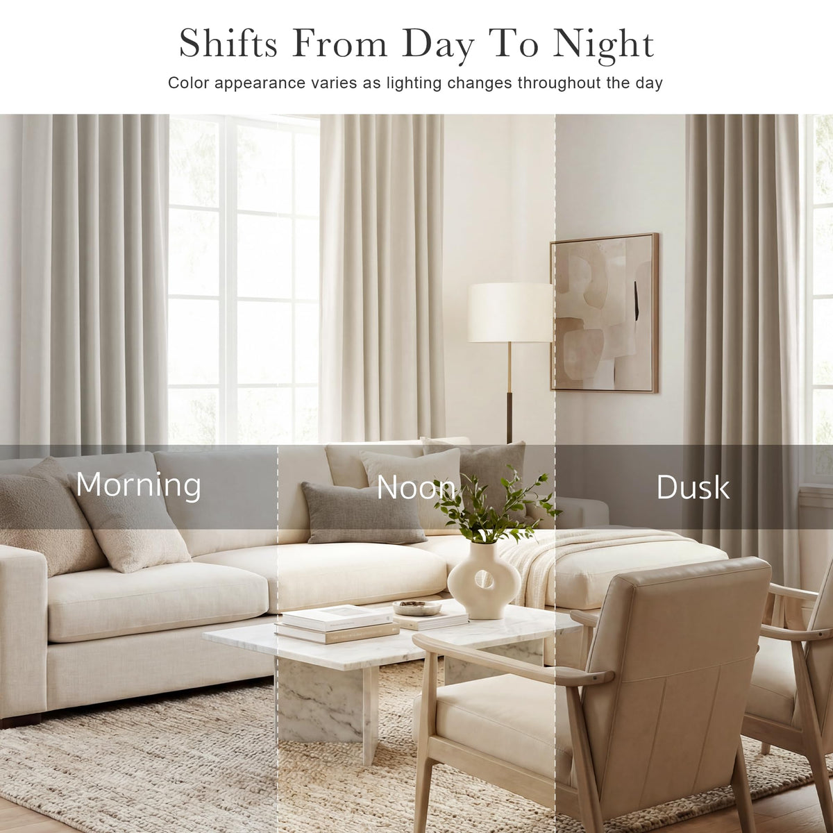 Blackout Curtains 96 inch Length 2 Panels Set (Cream / 52"W x 96"L (Pack of 2))