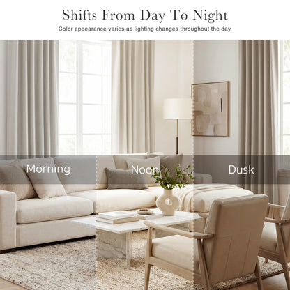 Blackout Curtains 96 inch Length 2 Panels Set (Cream / 52"W x 96"L (Pack of 2))