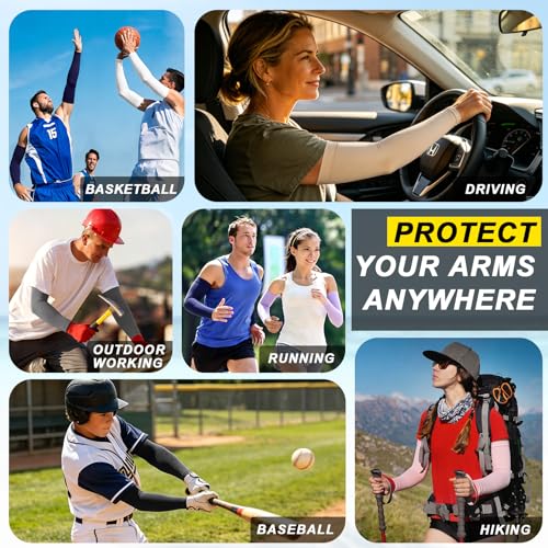 UPF 50+ UV Arm Sleeves for Men Women