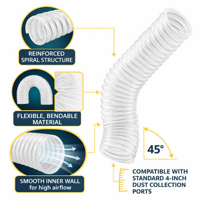 5" x 10' PVC Dust Collection Hose (5" x 10')