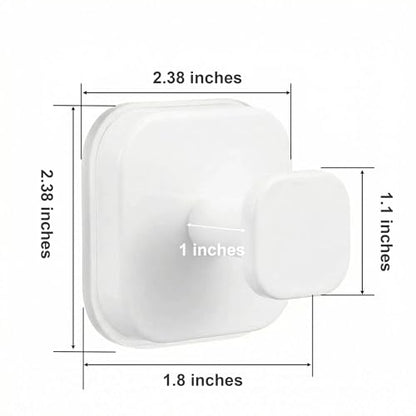 Suction Cup Hooks for Shower (White / 2 Pack)