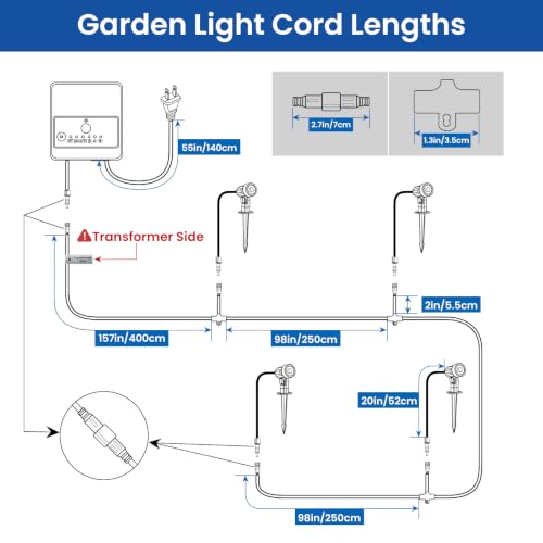 All-in-One Low Voltage Landscape Lighting Kit, Outdoor Lights with Transformer and Wire, LED Spotlight 2700K Dusk to Dawn, IP66 Waterproof Landscape Lights for Patio Garden Yard House