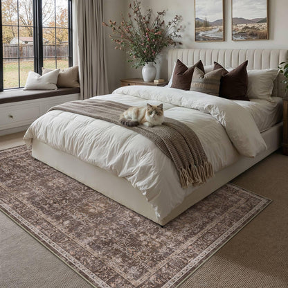 Red Brown 6x9 Washable Area Rugs for Living Room (Q| Red Brown / 6' x 9' (Rectangular))