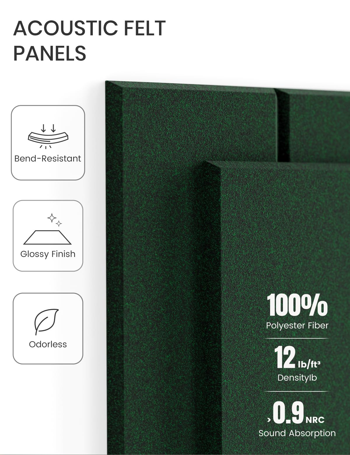Felt Bulletin Board & Cork Board Alternative 36'' x 24'' (Christmas Green-1 / Bold-stripe 6-pack)