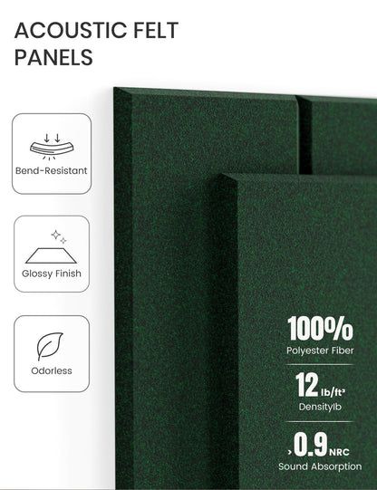 Felt Bulletin Board & Cork Board Alternative 36'' x 24'' (Christmas Green-1 / Bold-stripe 6-pack)