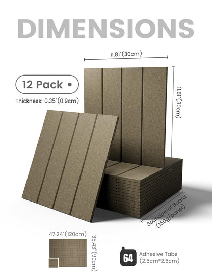 Felt Bulletin Board & Cork Board Alternative 48'' x 36'' (Christmas Brown-1 / Bold-stripe 12-pack)