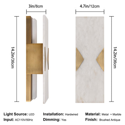 Alabaster Wall Sconce (Bronze 1Pack)
