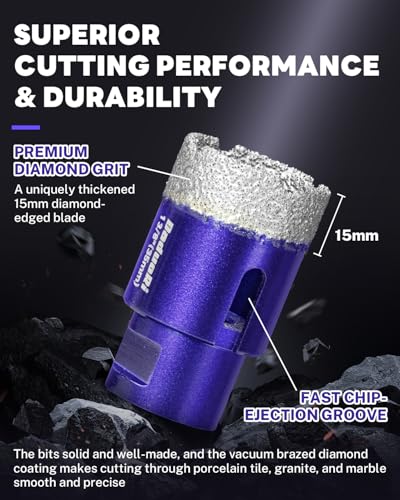 Diamond Hole Saw Kit with Pilot Bit Adapter