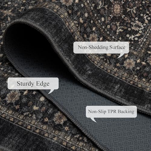 Hallway Washable Runner Rug 2×6 (Dark Gray / 2' x 6' (Rectangular))