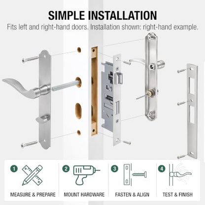 Flat Slot Storm Door Handle Complete Set