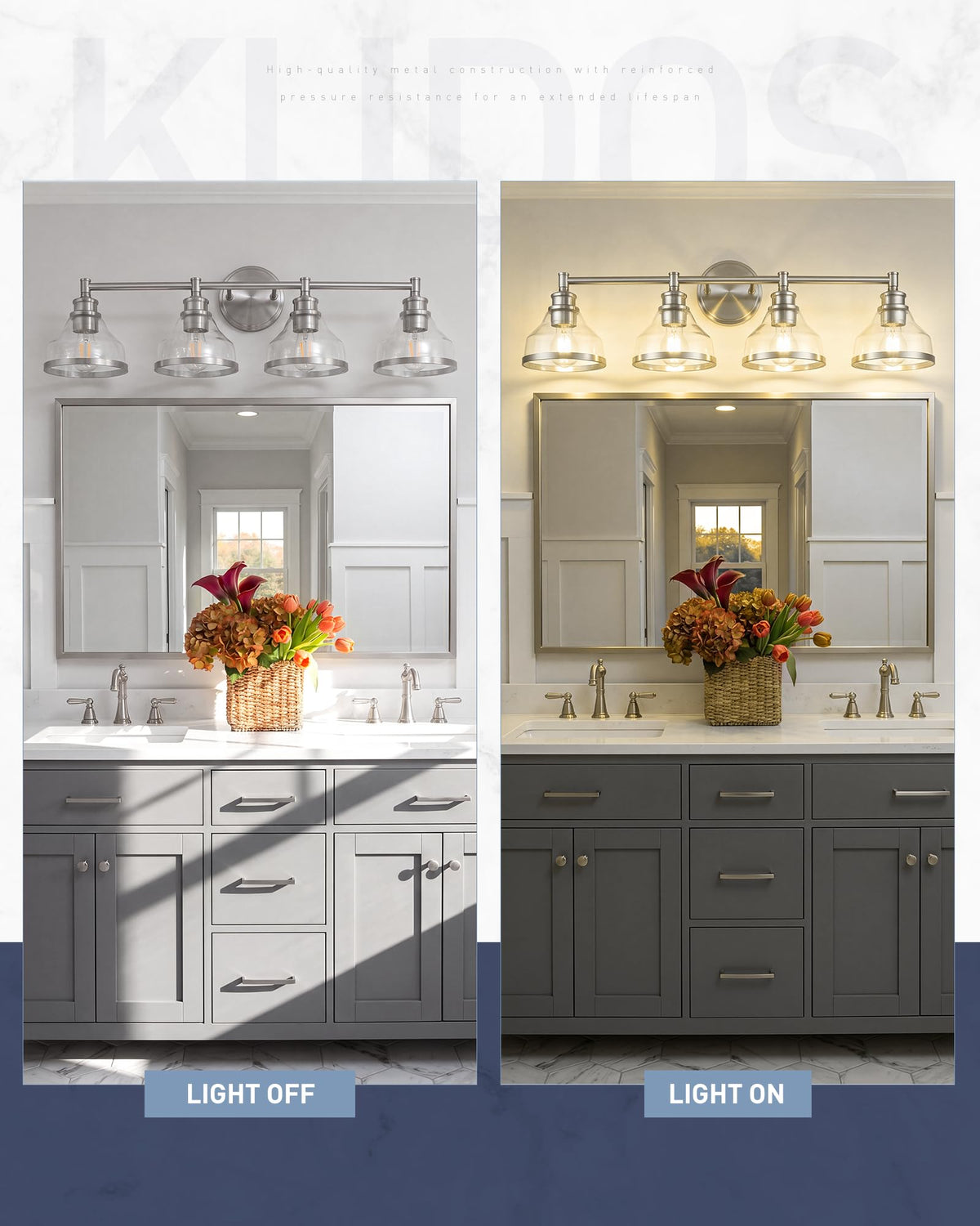 4 Light Brushed Nickel Vanity Light (Brushed Nickel / 4 Light)