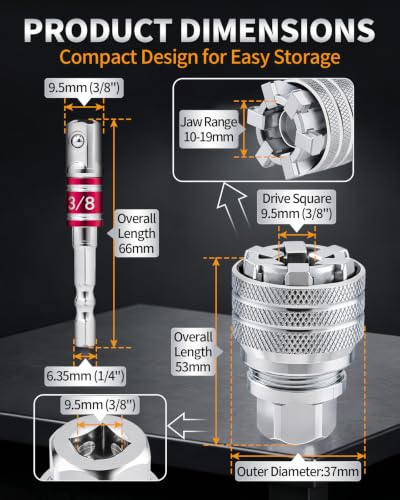 Universal Socket Wrench Adjustable Socket Drill Adapter