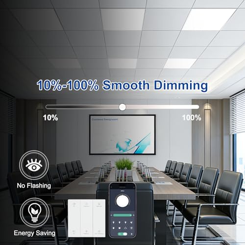 2x2 LED Flat Panel Light with Wireless Switch & App Control