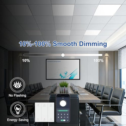 2x2 LED Flat Panel Light with Wireless Switch & App Control