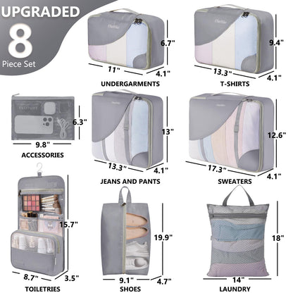 Packing Cubes for Travel (04 Gray)