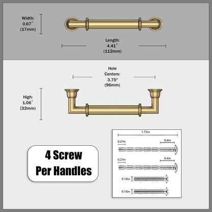 5 Pack Champagne Bronze Cabinet Pulls 3.75 Inch (3.75" Hole Center / Champagne Bronze)