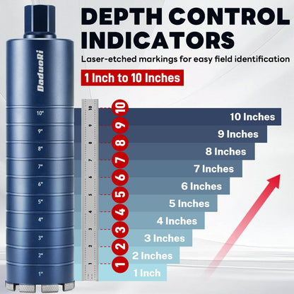 7" Core Drill Bit with Etched Depth Scale (7 Inch)