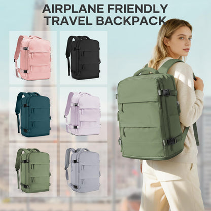 Travel Backpack For Women Men (Gray Green / 25 liters)