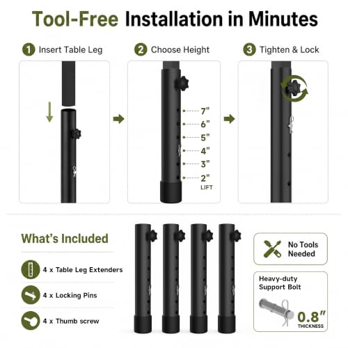 Multi Hole Folding Legs Table Extension