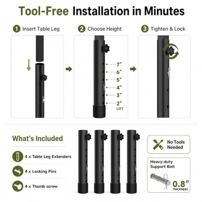Multi Hole Folding Legs Table Extension