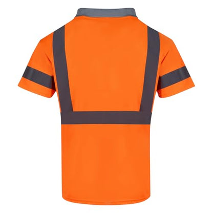 3pcs Hi Vis Polo Shirts for Men Reflective ANSI Class 2 Safety High Visibility Construction Work T Shirts
