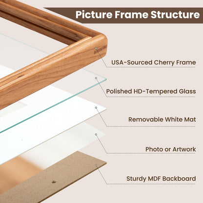 12x16 Picture Frame (Natural Solid Cherry / 12x16-1P)