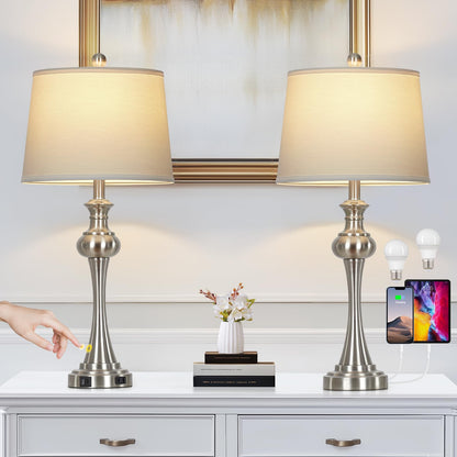 Silver Table Lamps Set of 2 (Silver-set of 2)