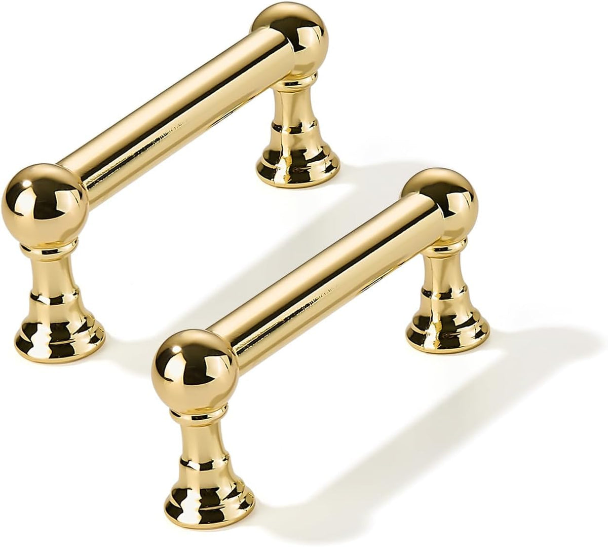 5 Pack 3 Inch Solid Handles Real Unlacquered Brass Cabinet Pulls (Unlacquered Brass / 3 Inch)